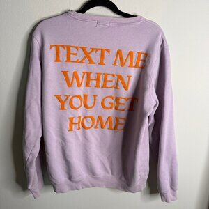 Lonely Ghost Unisex XL Purple Orange Text Me When You Get Home Pullover Casual